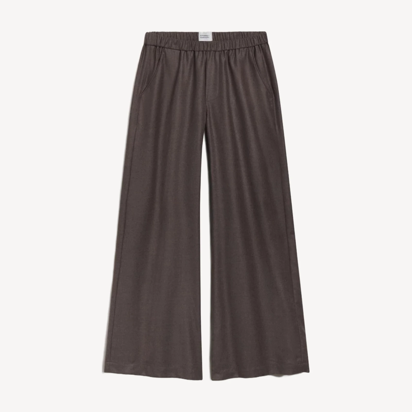 Clara Pull On Wool Pant in Heather Brown