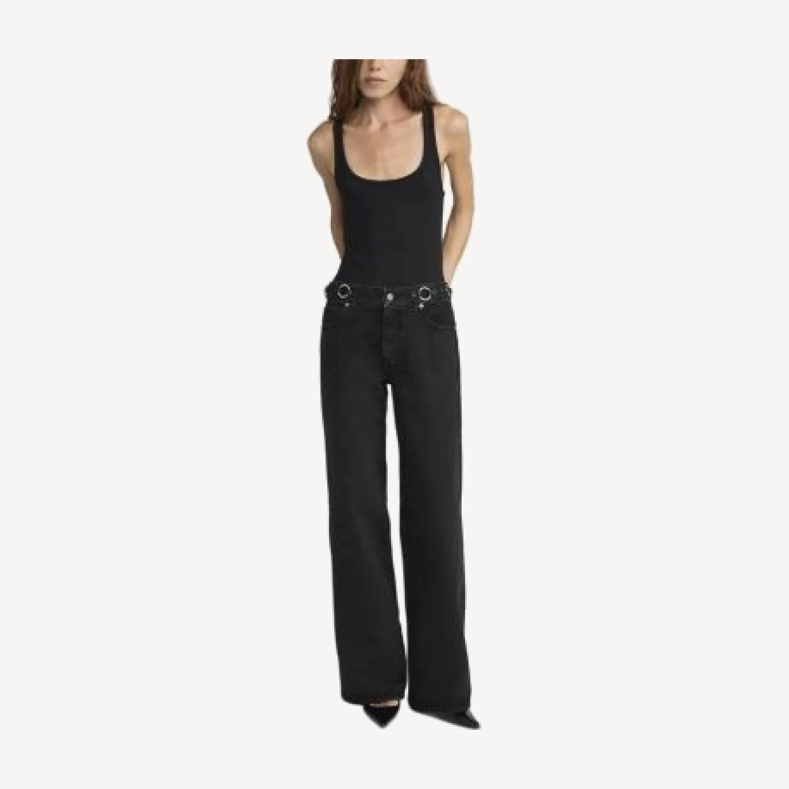 Frame The O Ring Stroll High Rise Jeans in Sutro