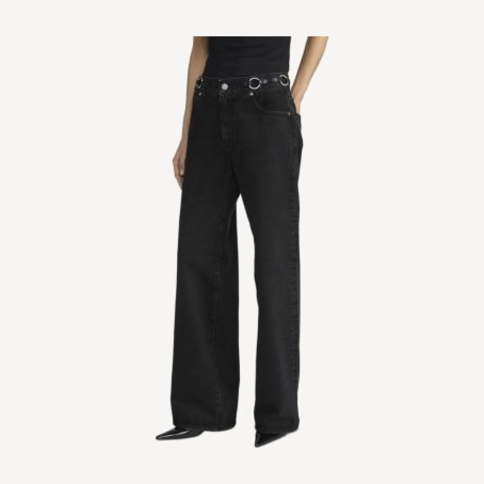 Frame The O Ring Stroll High Rise Jeans in Sutro