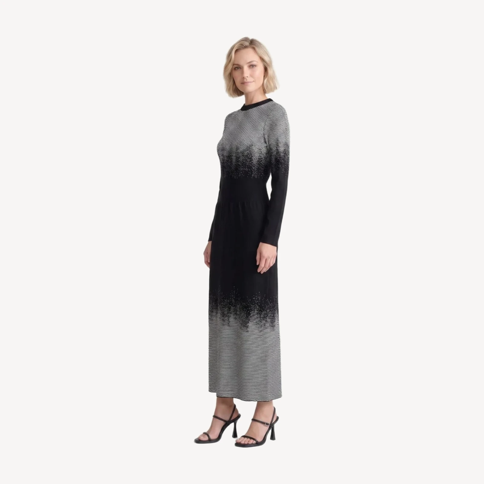 Ombre Jacquard Soft Knit Sheath Dress