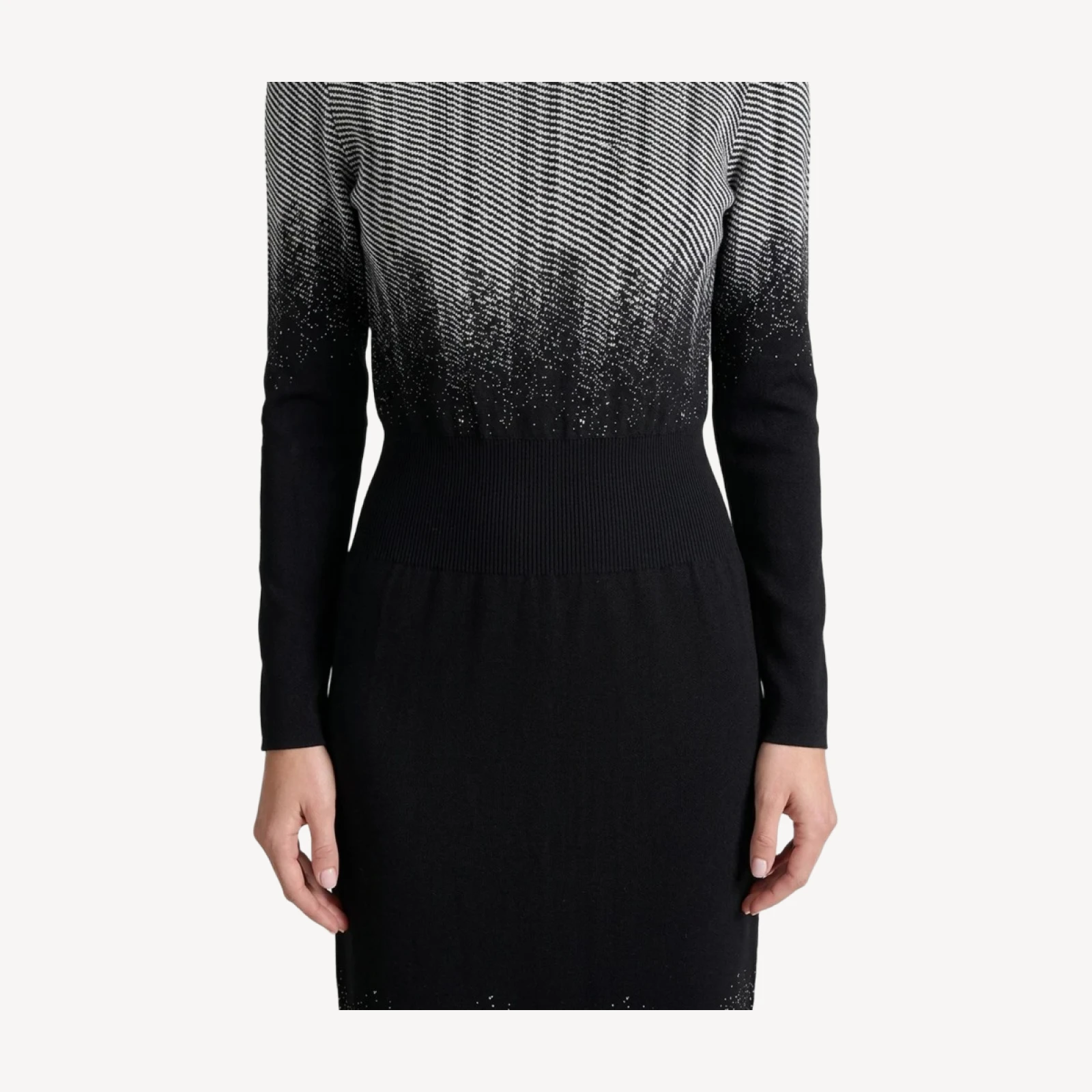 Ombre Jacquard Soft Knit Sheath Dress