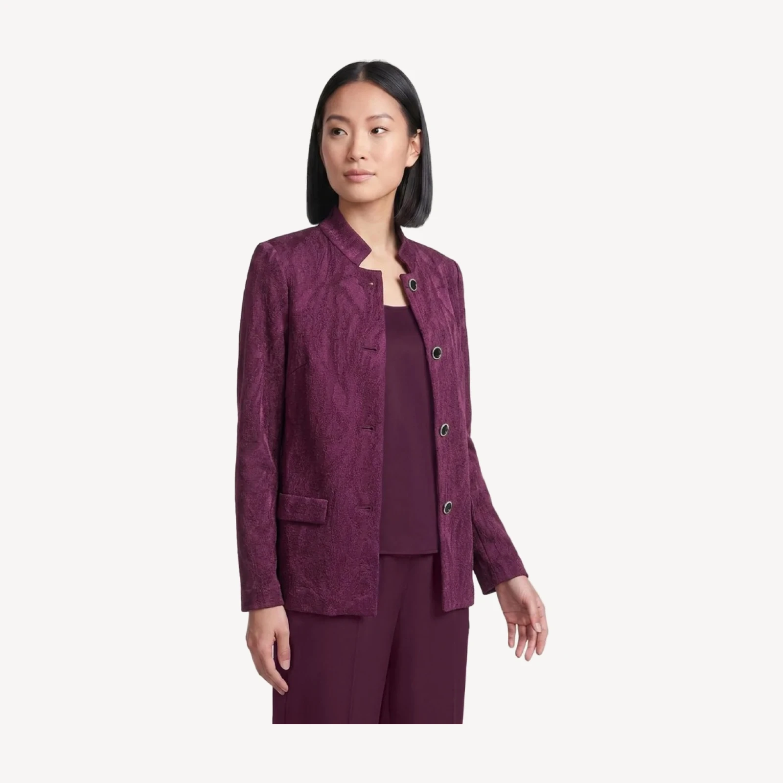 Tonal Abstract Jacquard Knit Jacket