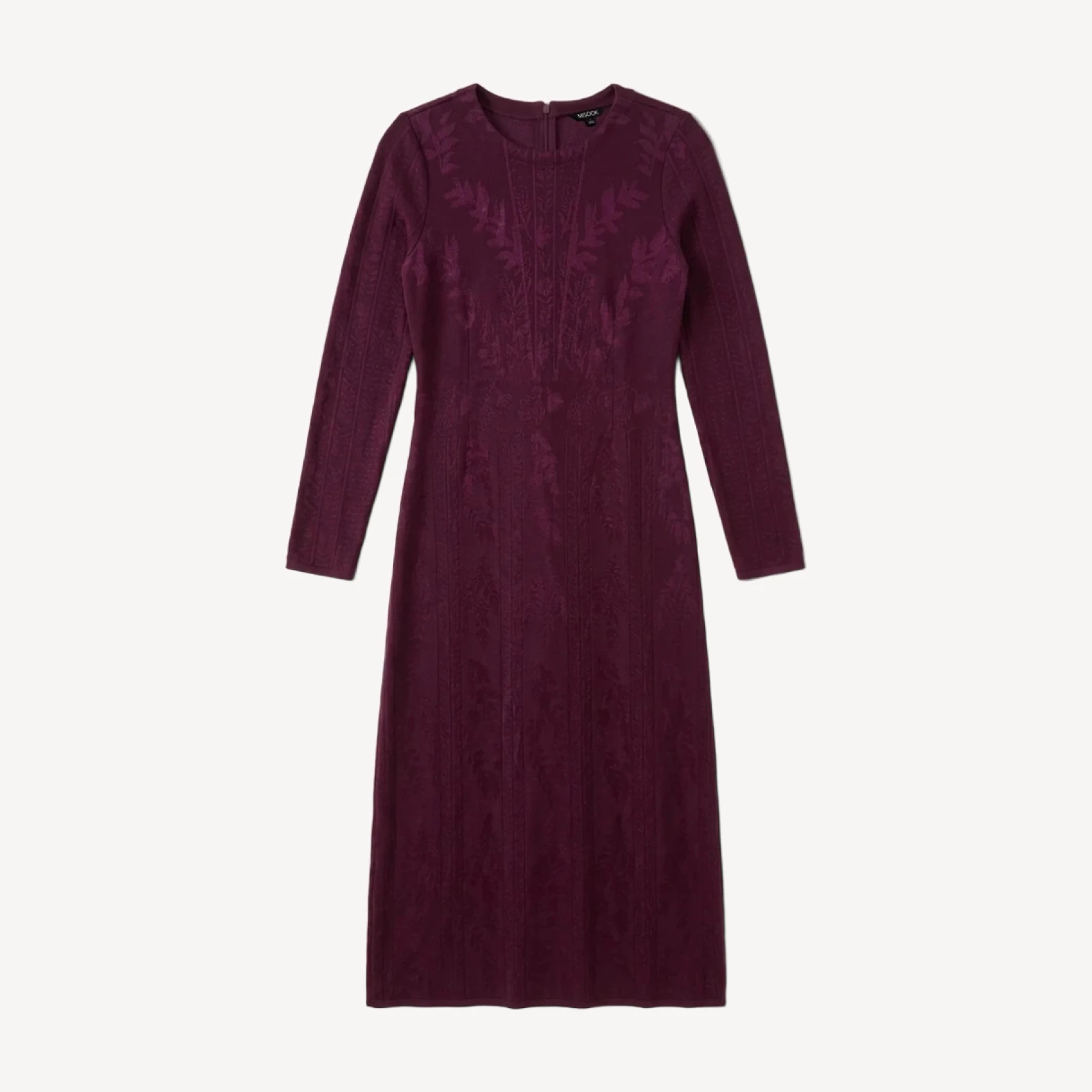A-Line Botanical Jacquard Knit Maxi Dress