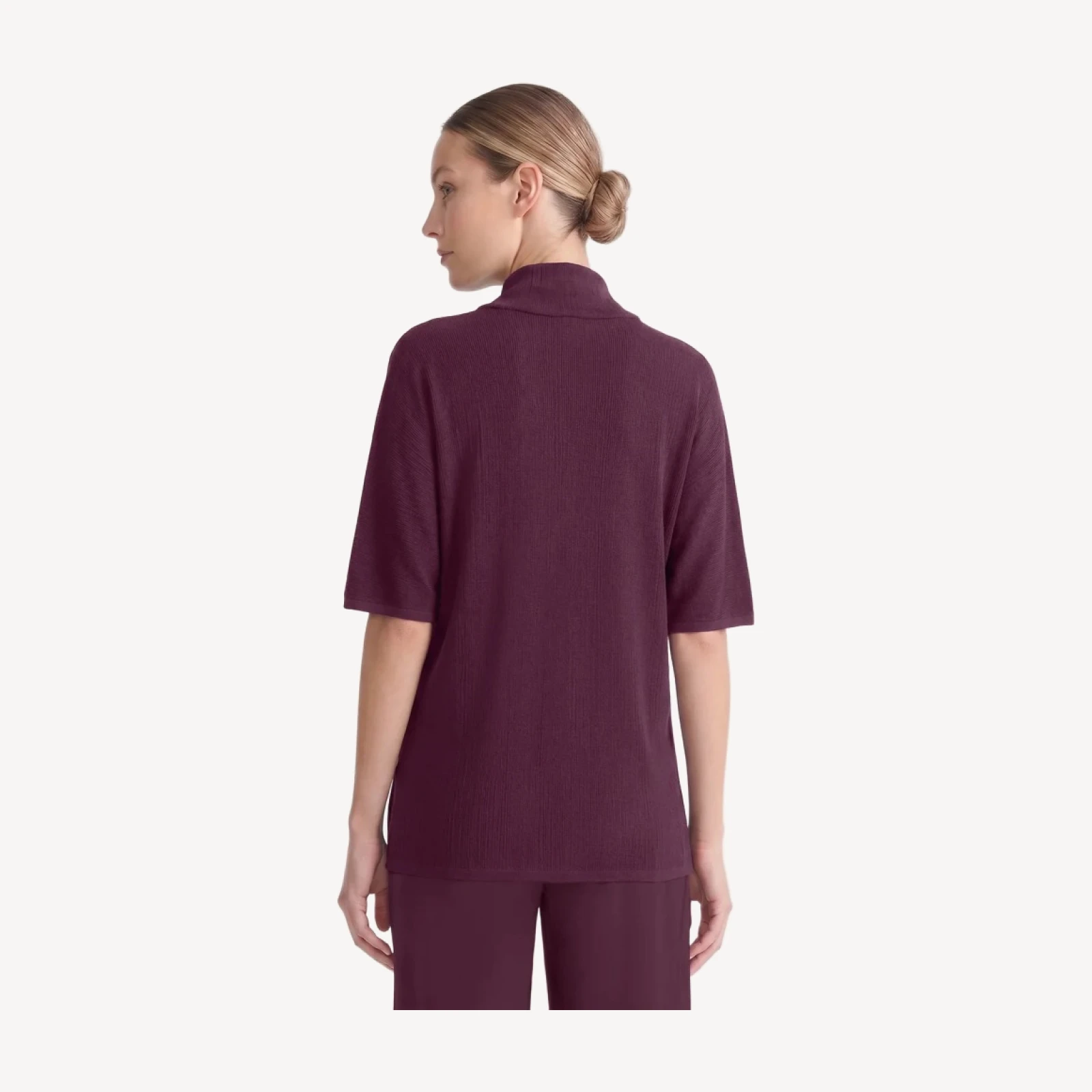 Cowl Neck Textured Soft Knit Tunic