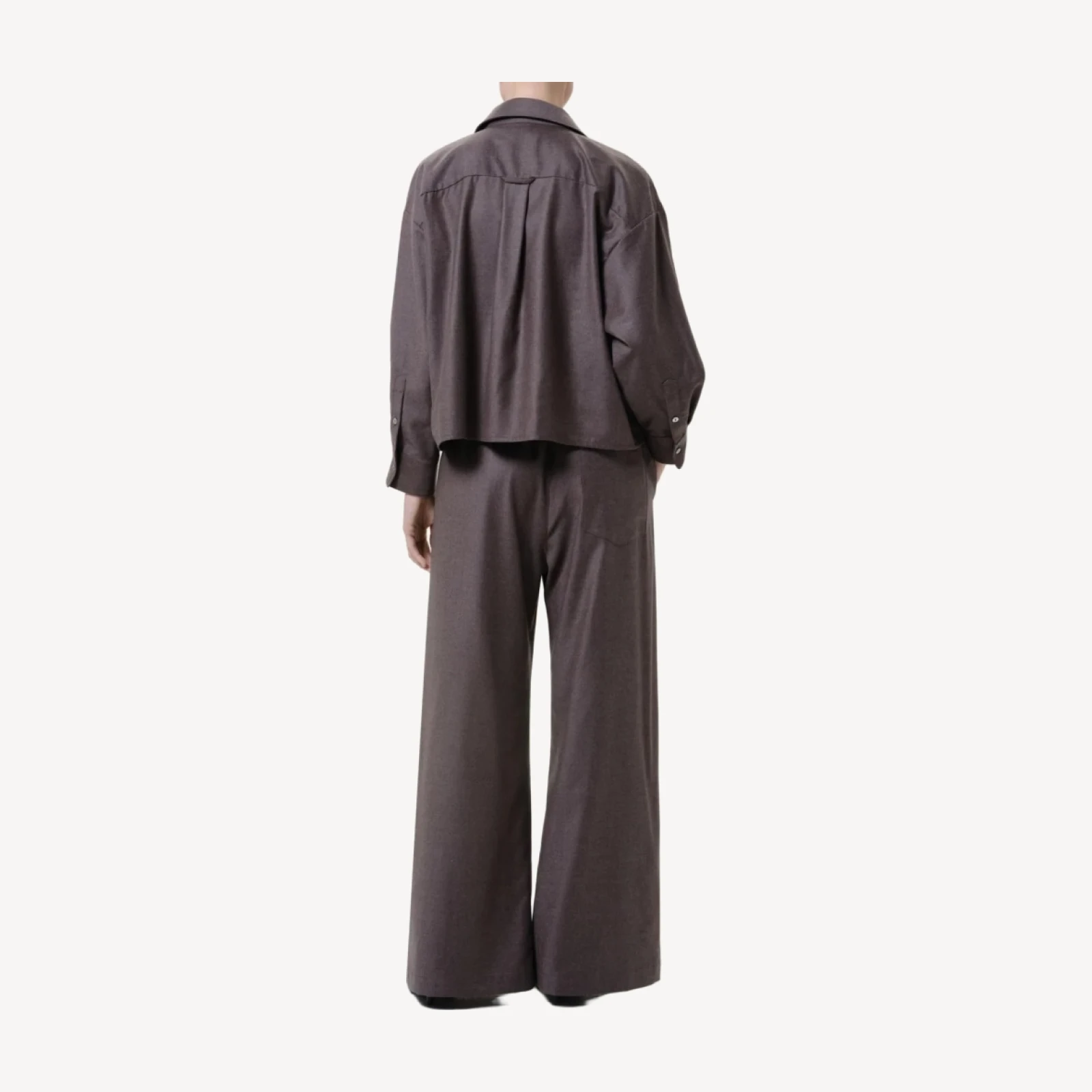Clara Pull On Wool Pant in Heather Brown