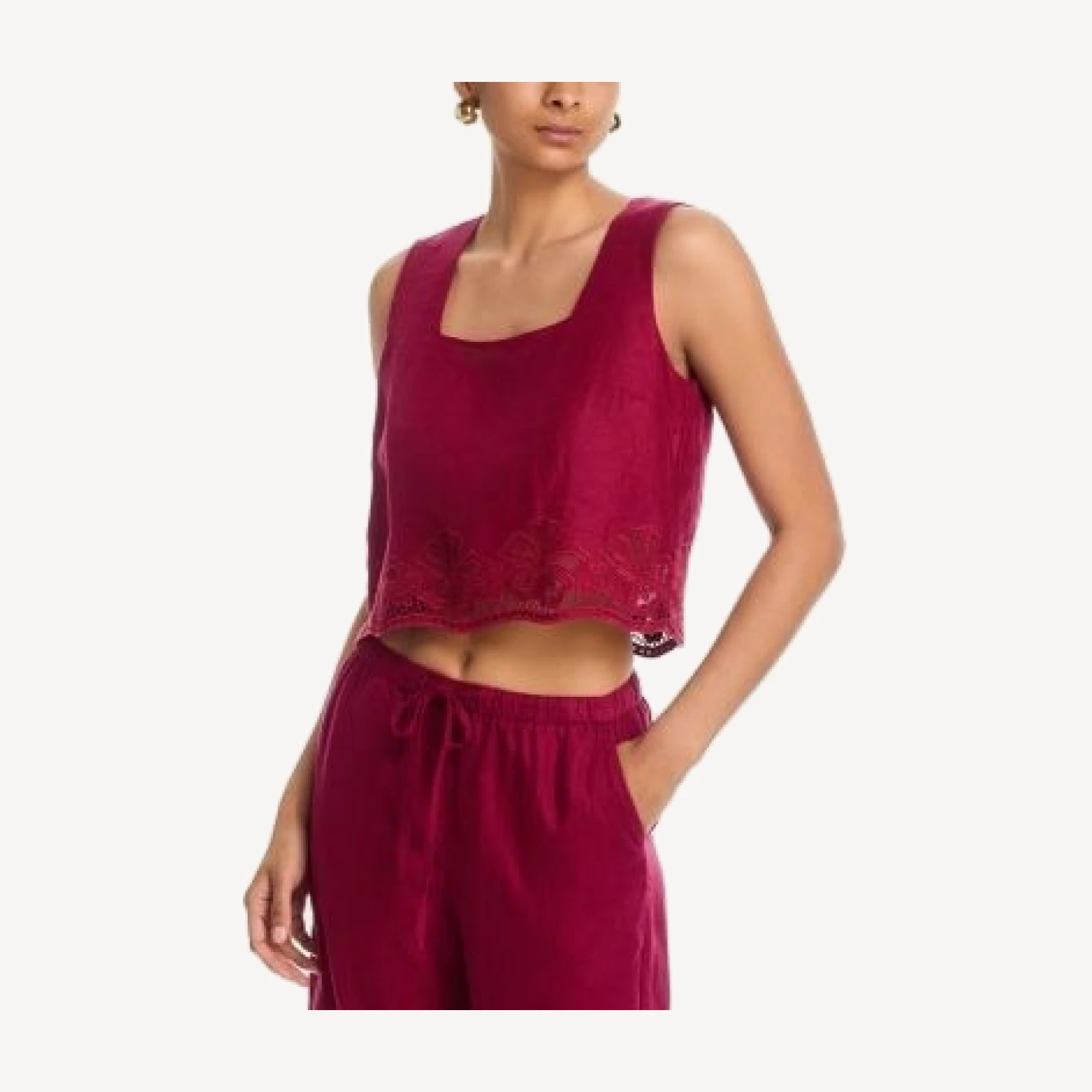 Rails Akira Linen Embroidered Top