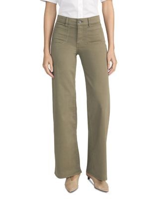Frame Le Slim High Rise Palazzo Jeans in Grasshopper