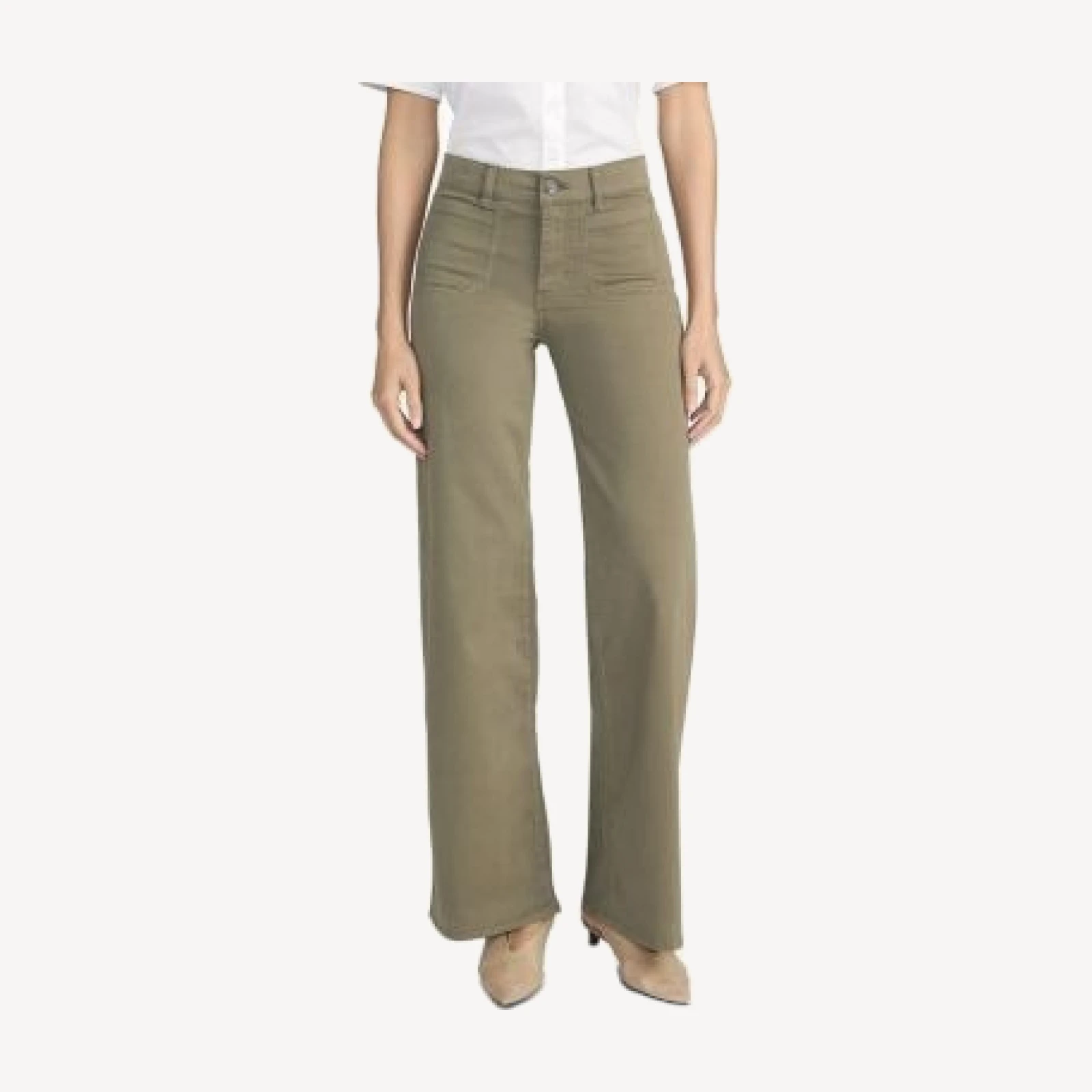 Frame Le Slim High Rise Palazzo Jeans in Grasshopper