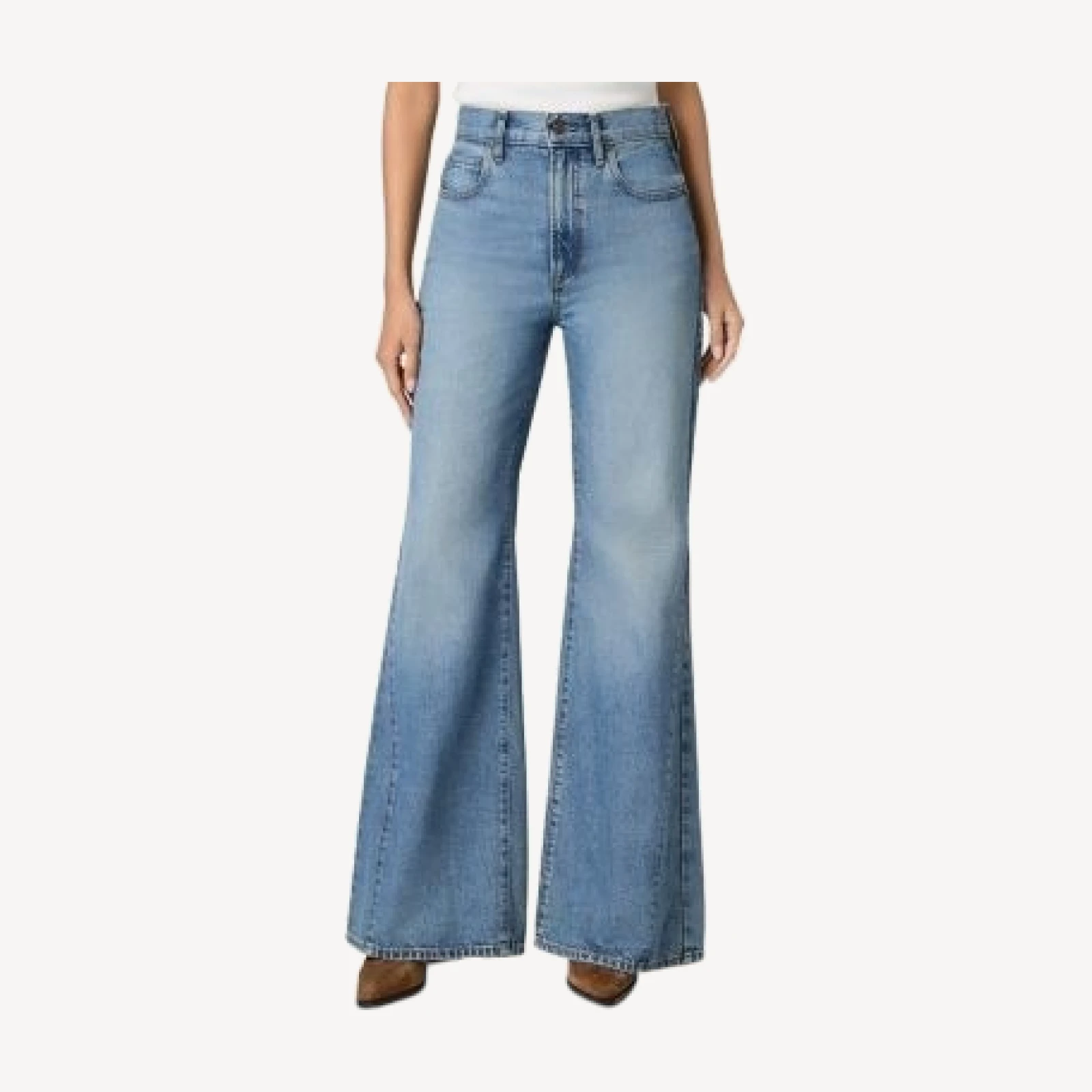 Paige Callie High Rise Relaxed Flare Leg Jeans in Elysian