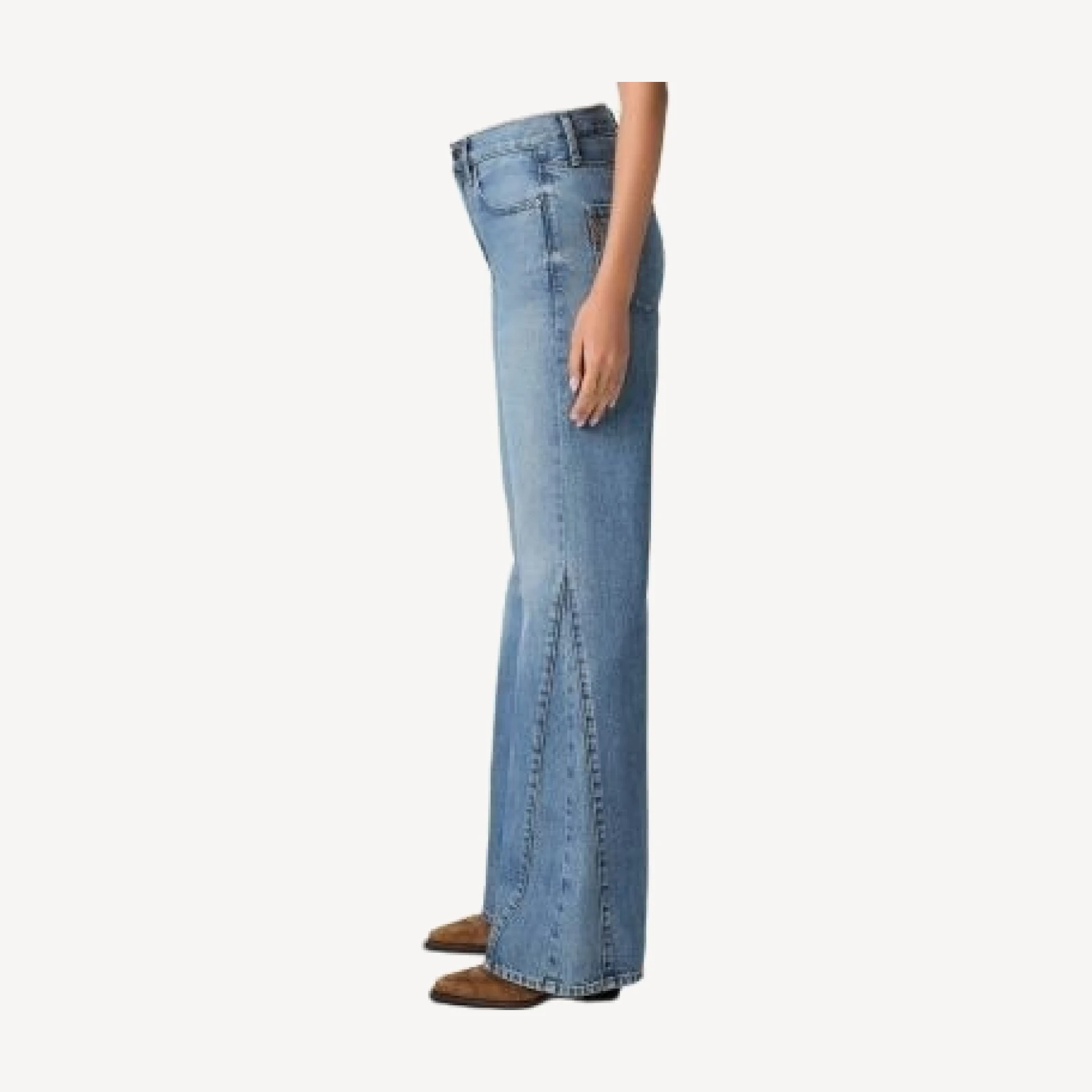 Paige Callie High Rise Relaxed Flare Leg Jeans in Elysian
