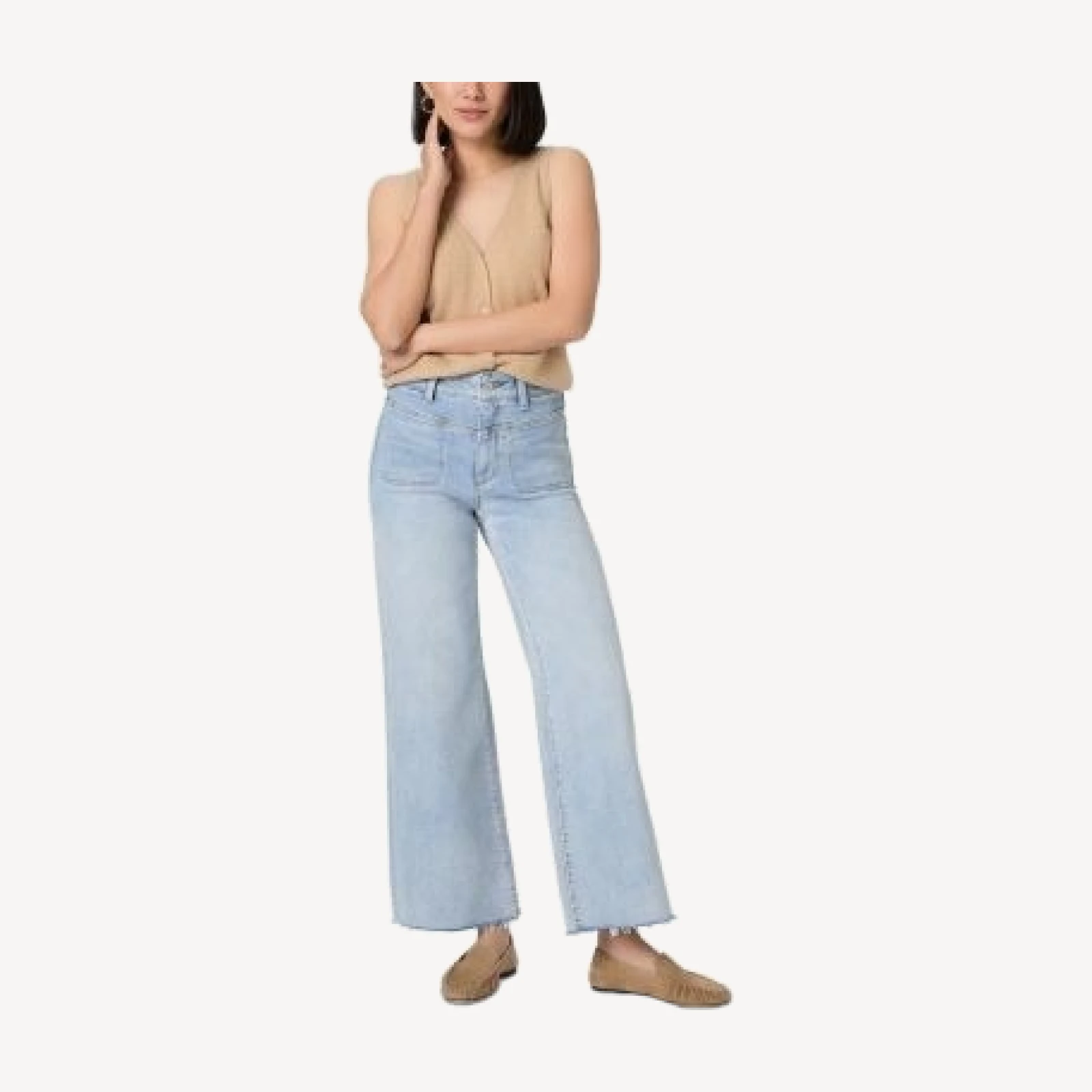 Paige Petite Anessa High Rise Wide Jeans in La Belle