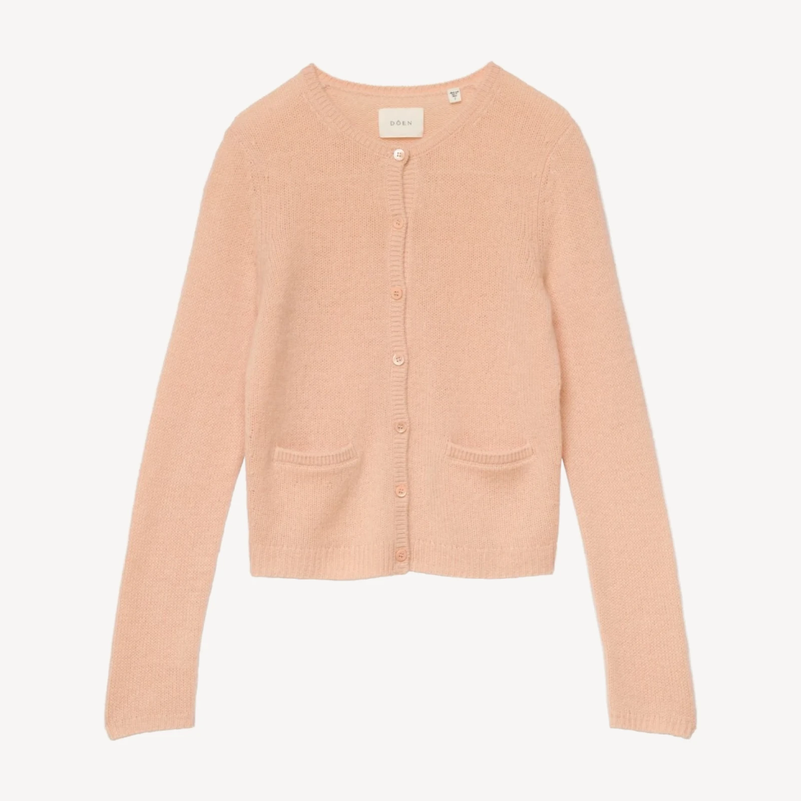 THEA CASHMERE CARDIGAN -- LIGHT PEACH SORBET