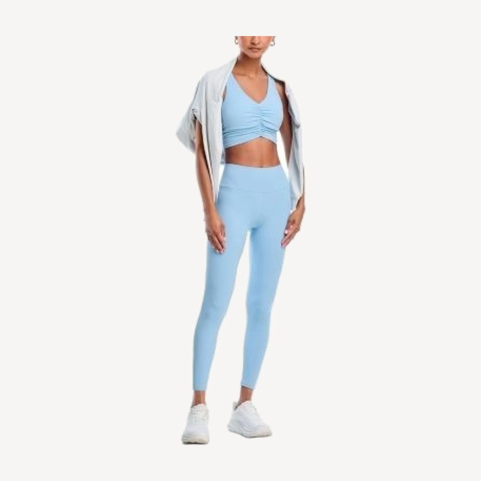 Aqua Athletics Shirred Racerback Bra Top - Exclusive