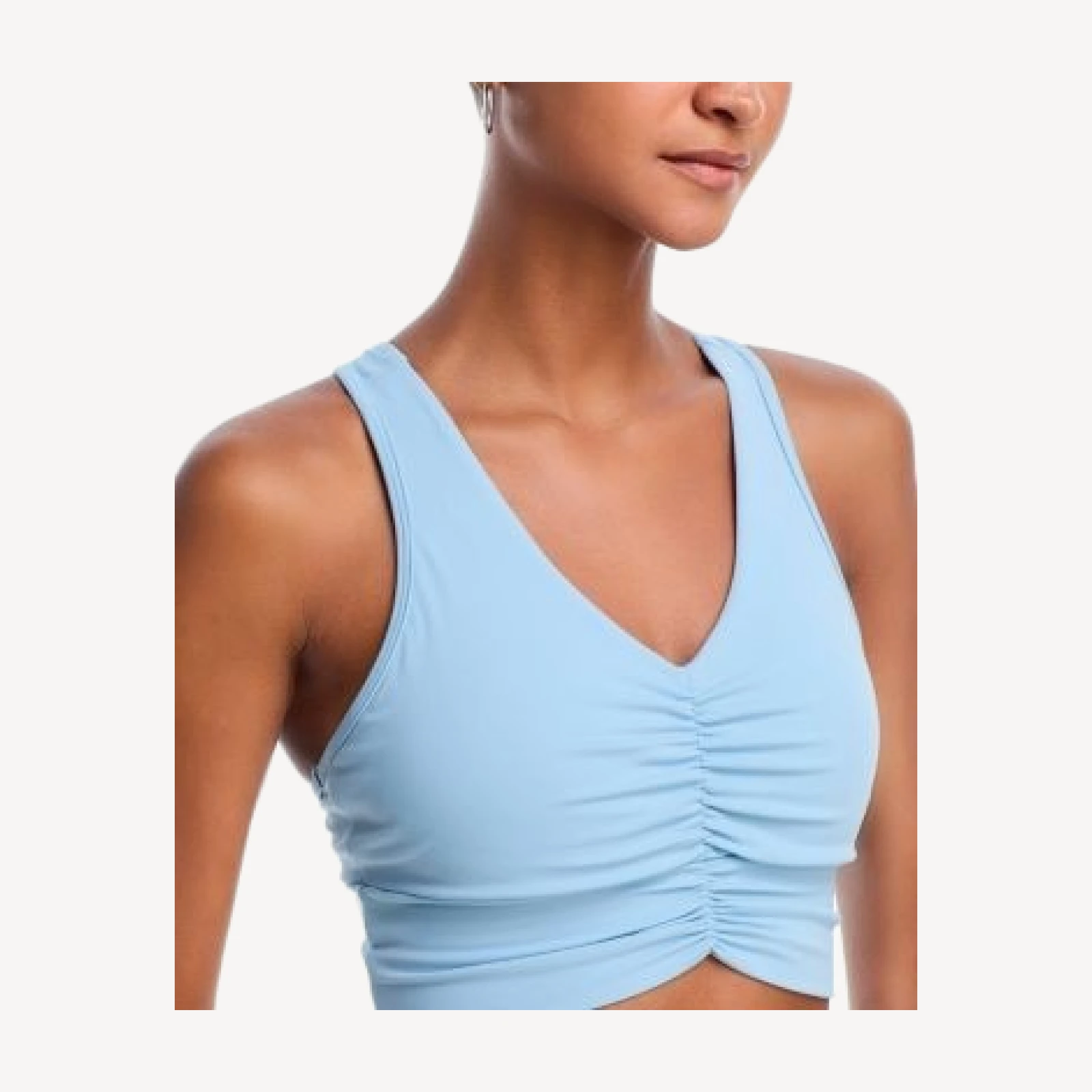 Aqua Athletics Shirred Racerback Bra Top - Exclusive