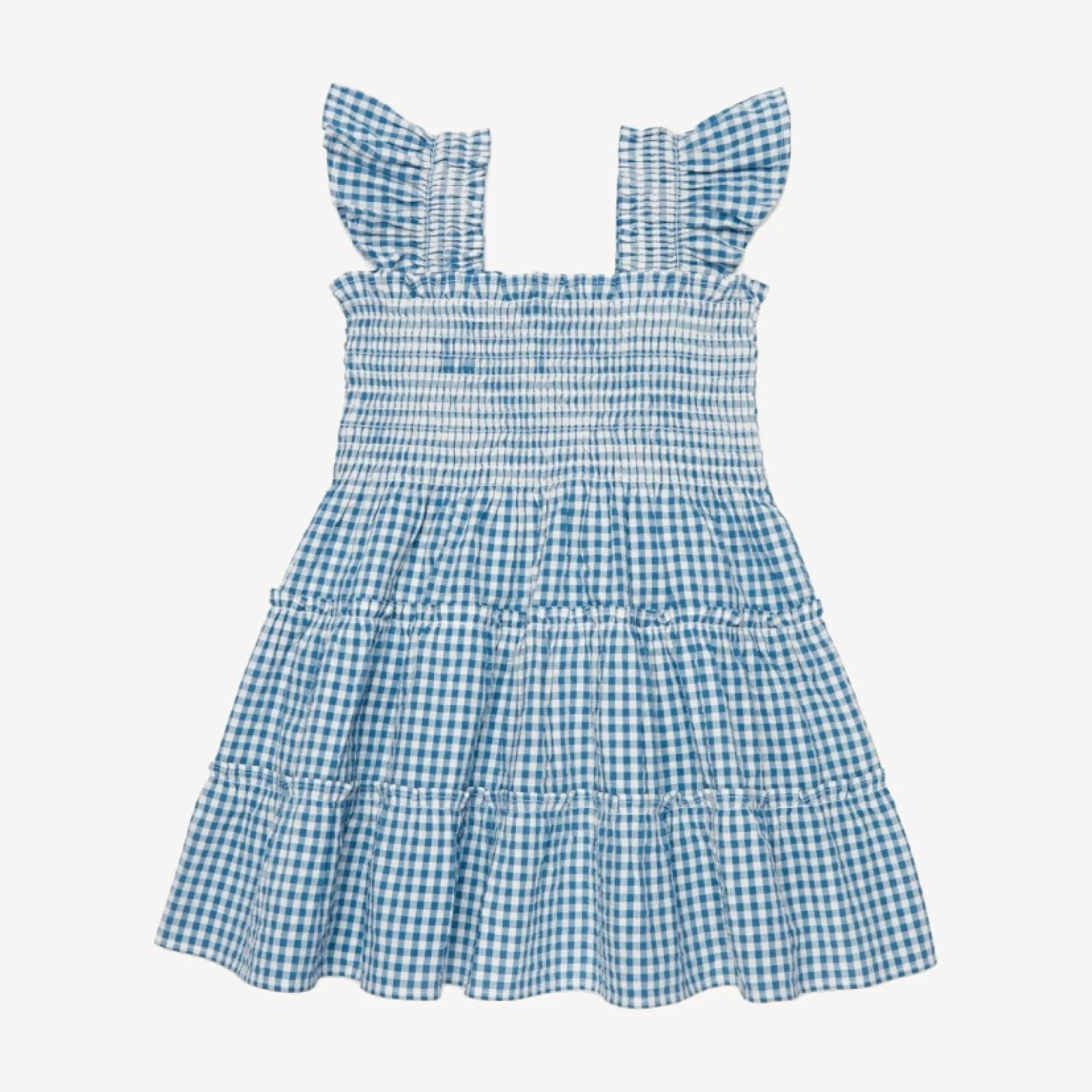The Tiny Ellie Nap Dress - Lagoon Gingham