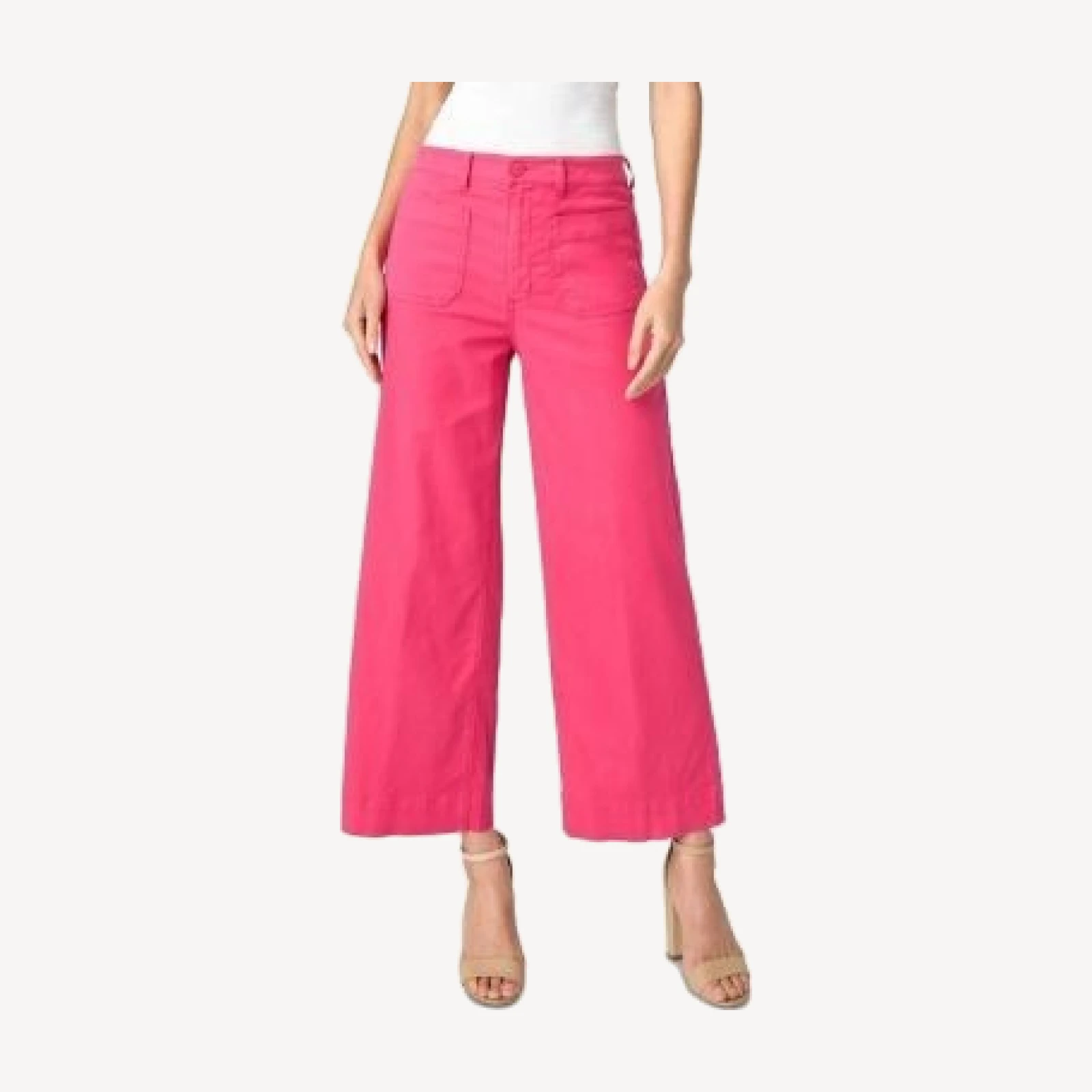 Liverpool Los Angeles Crop Wide Leg Jeans in Bright Pink