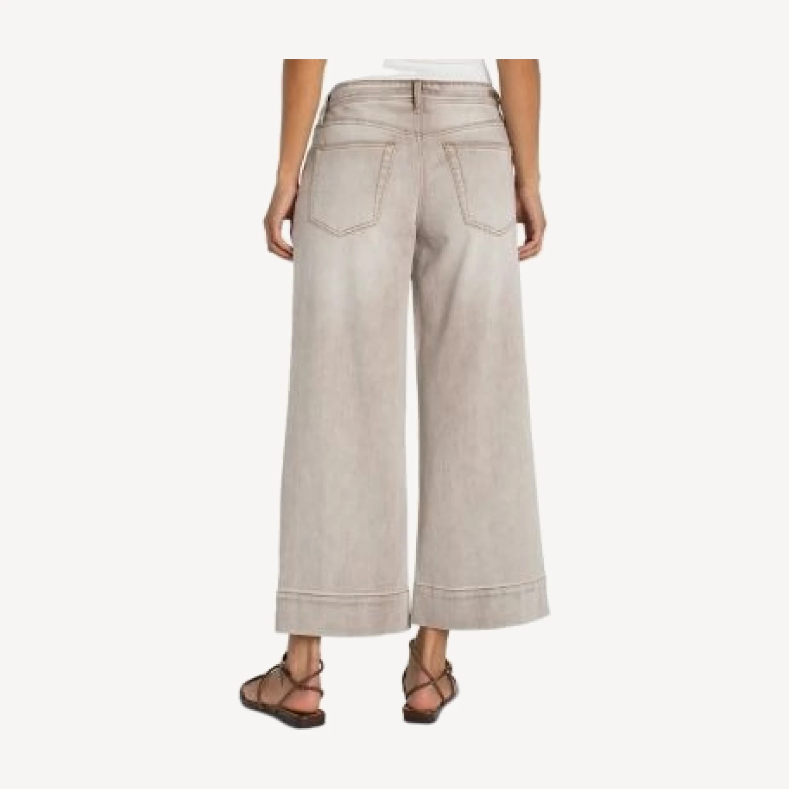 Liverpool Los Angeles Weekender High Rise Crop Wide Jeans in Antique Khaki