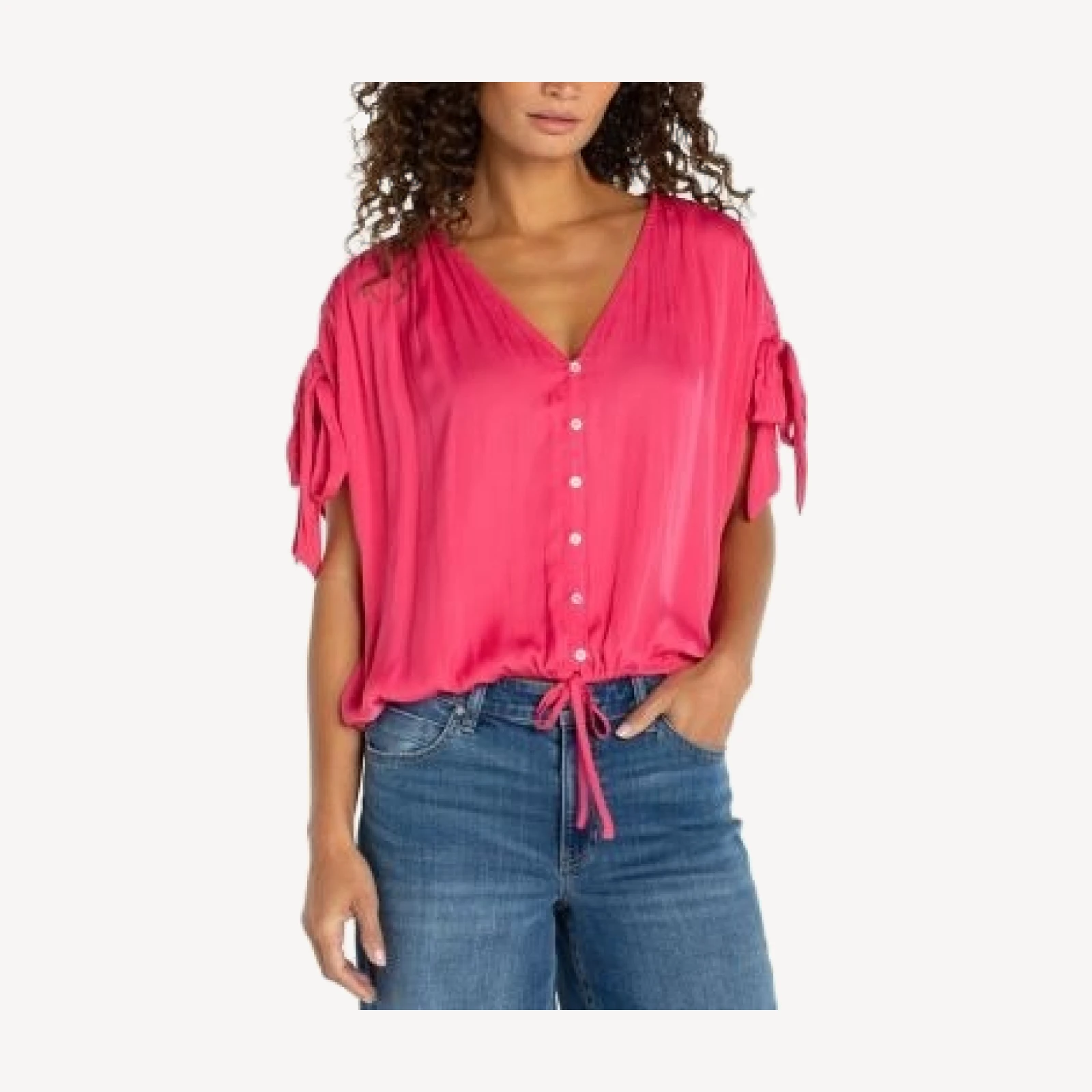 Liverpool Los Angeles Dolman Sleeve V Neck Woven Top