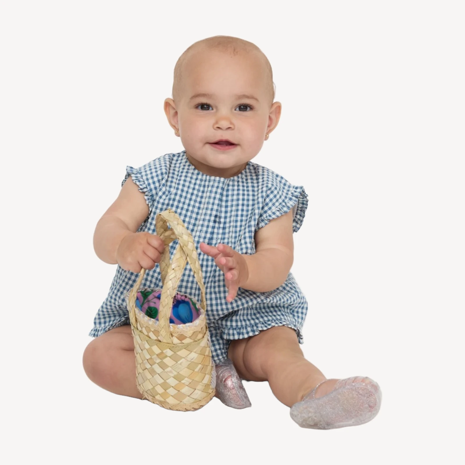The Baby Cameron Short Set - Lagoon Gingham