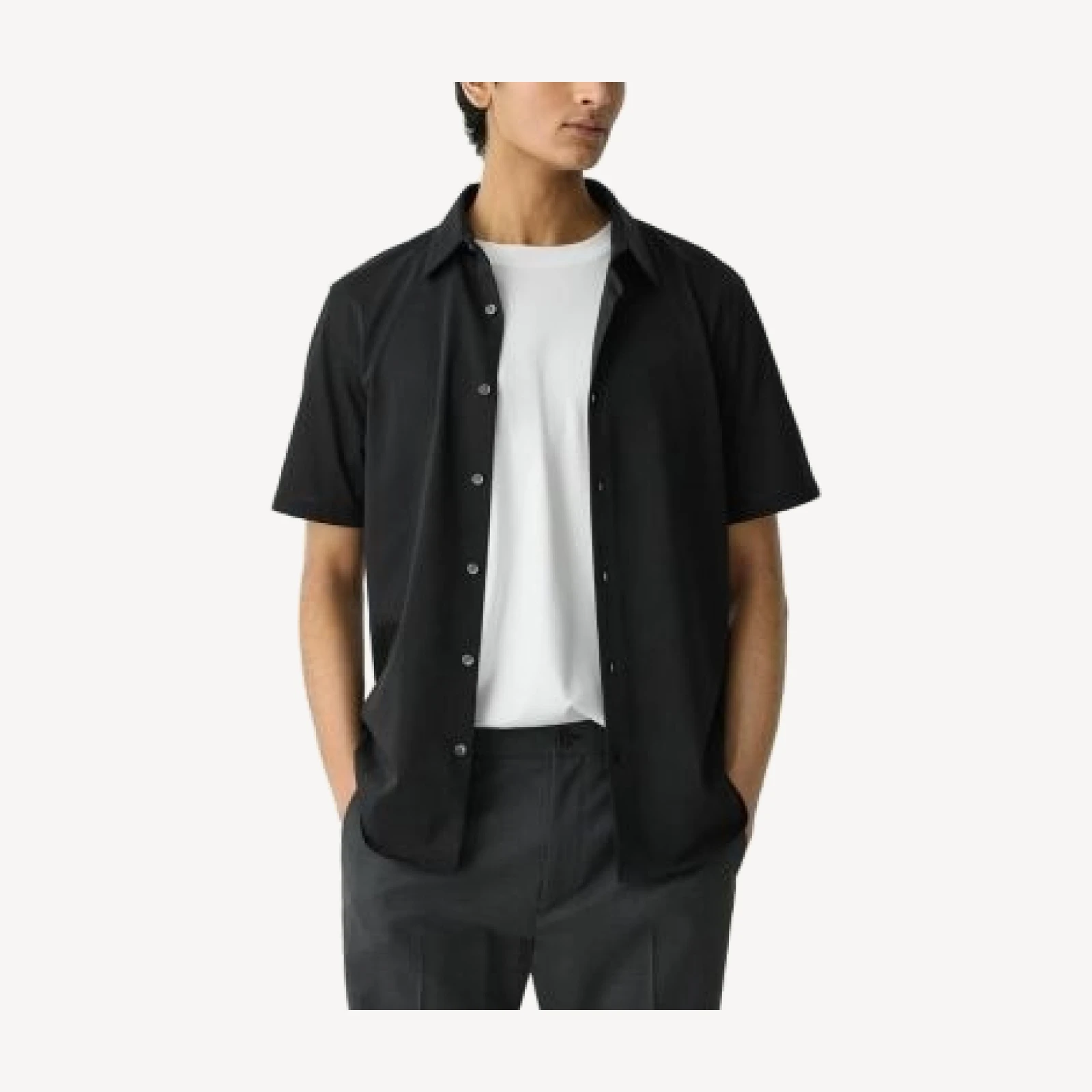 Theory Irving Short-Sleeve Shirt in Structure Knit