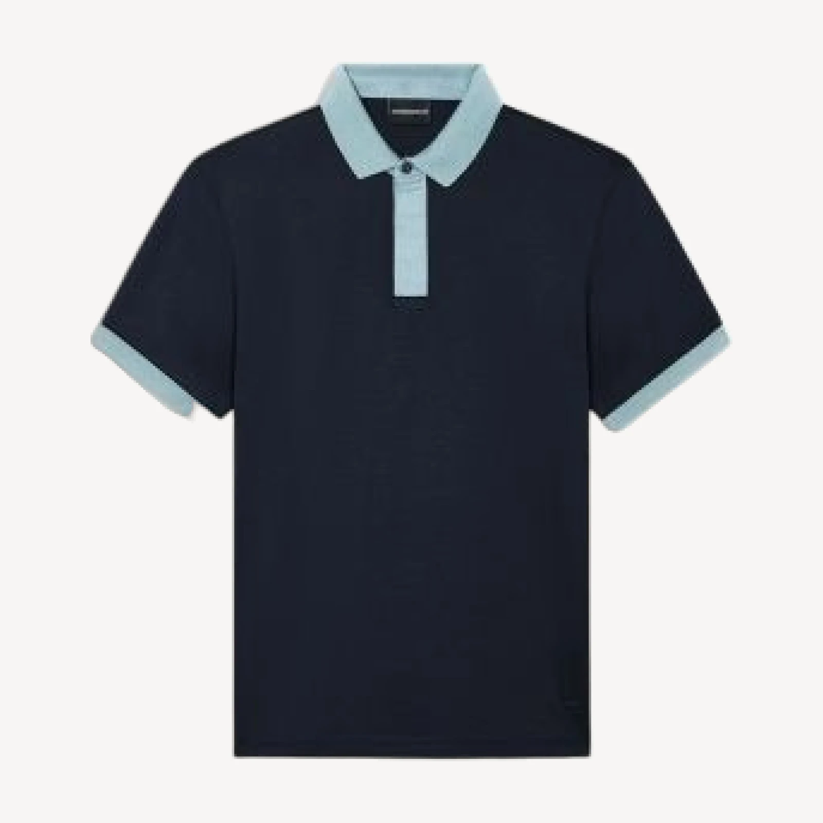 Emporio Armani Contrast Hem Cotton Blend Polo Shirt