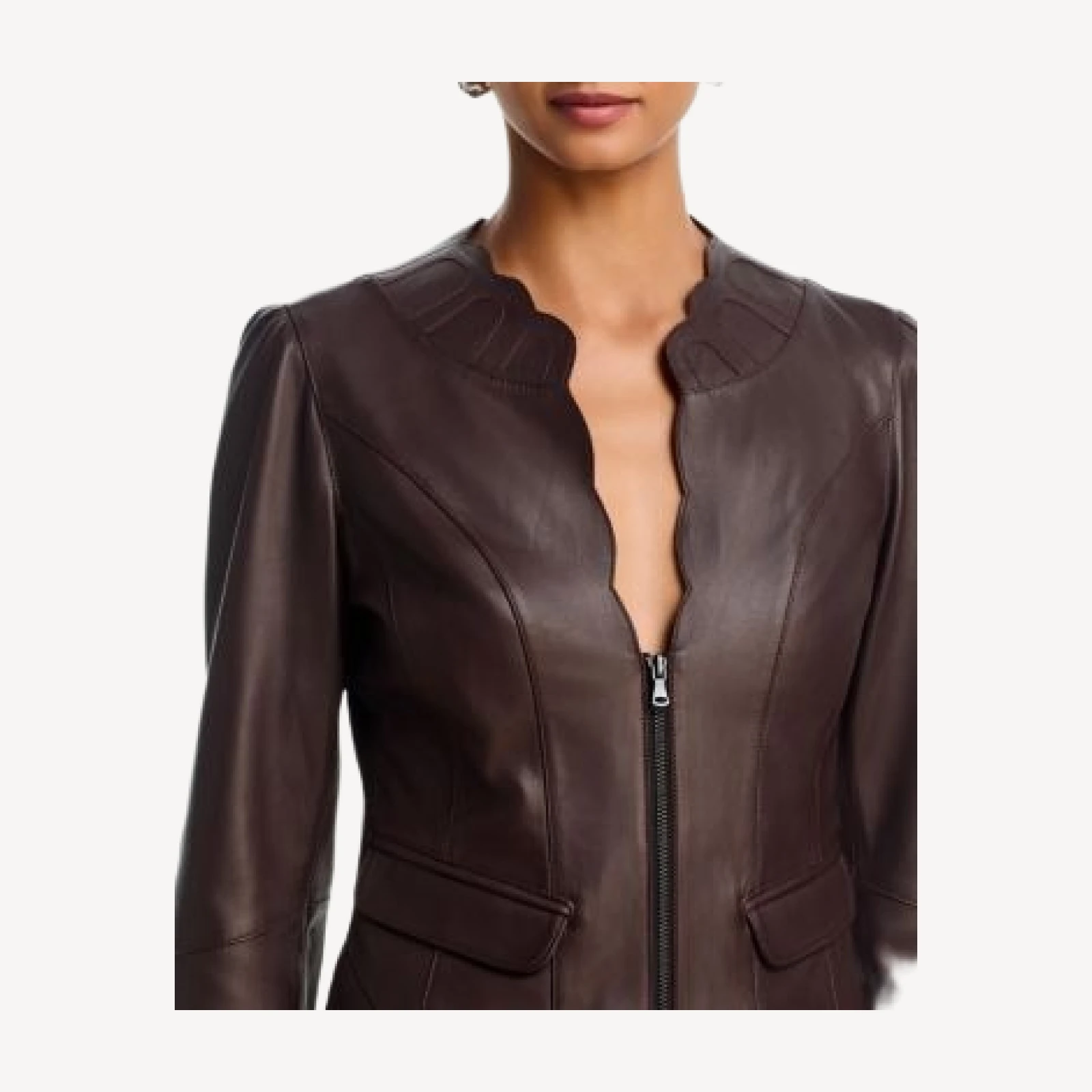Paige Eunice Collarless Leather Jacket