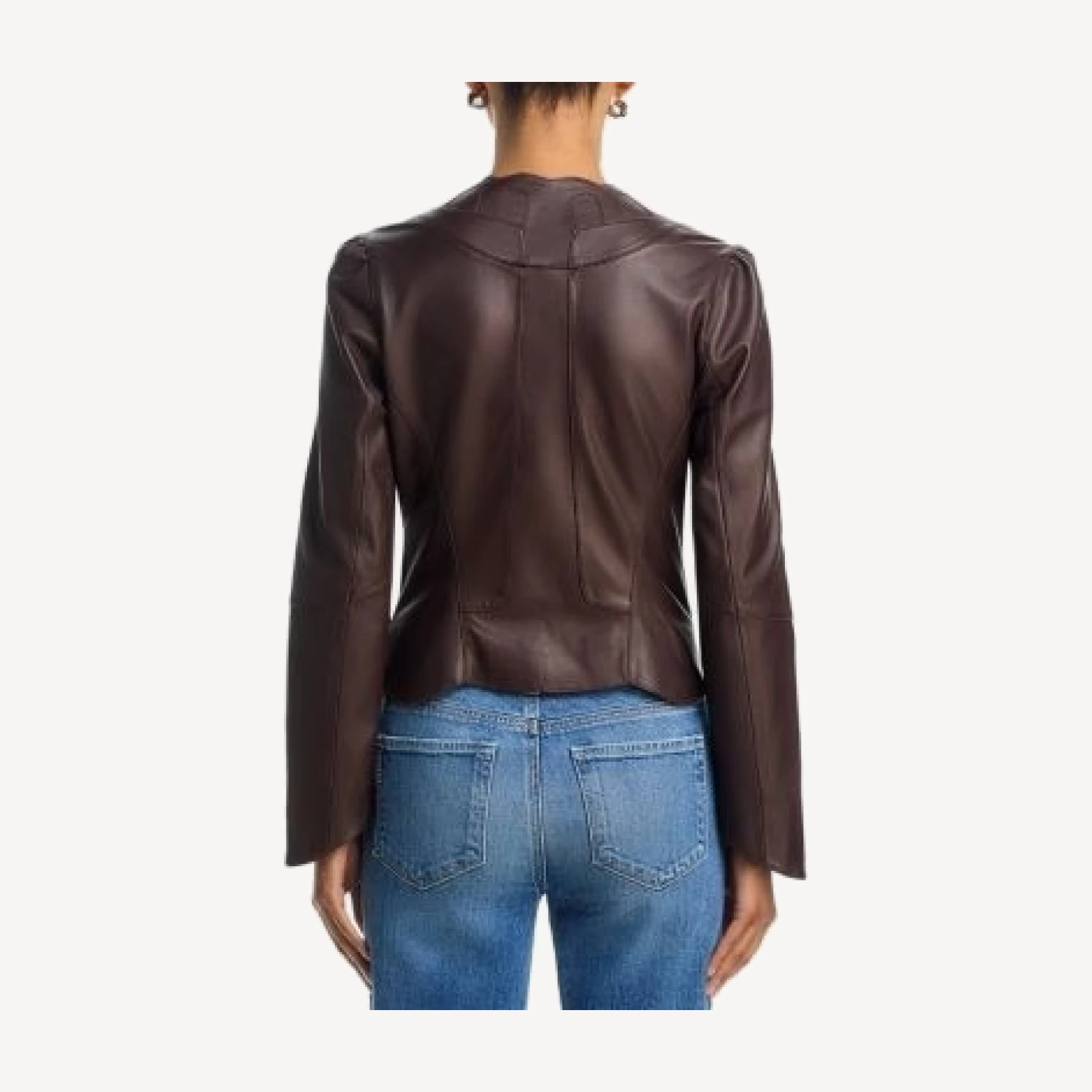 Paige Eunice Collarless Leather Jacket