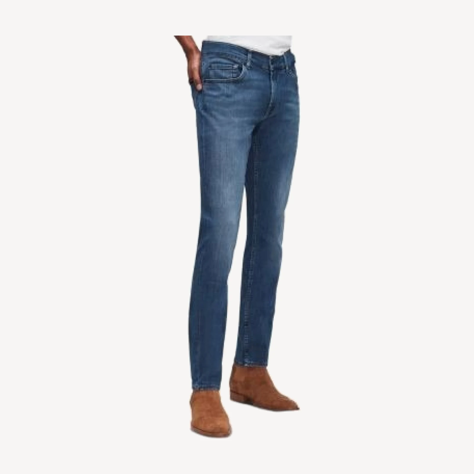 7 For All Mankind Slimmy Clean Pocket Slim Fit Jeans in Deep Blue