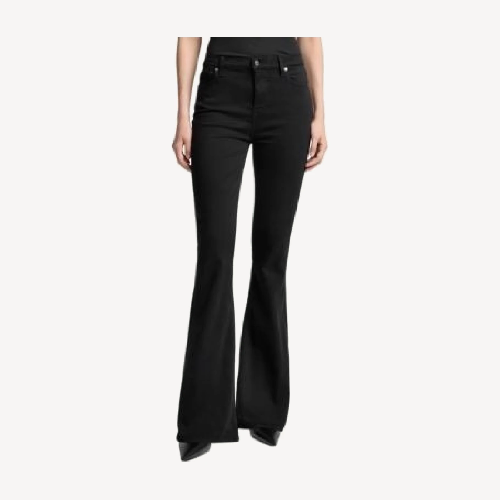 7 For All Mankind High Rise Ali Flared Leg Jeans in Black