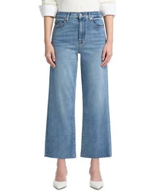 7 For All Mankind High Rise Cropped Wide Leg Alexa Jeans in Clara
