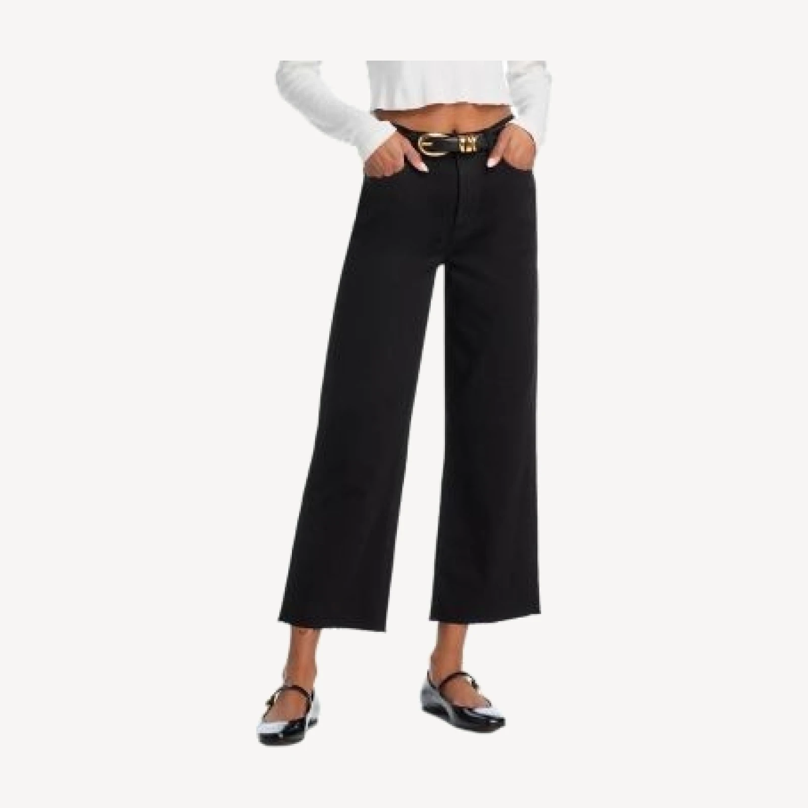 7 For All Mankind Alexa High Rise Cropped Jeans in Black