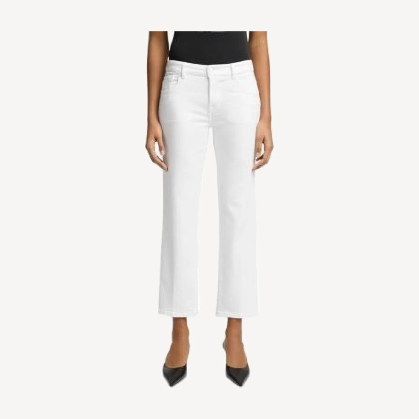 7 For All Mankind Calie Mid Rise Straight Ankle Jeans in Soleil