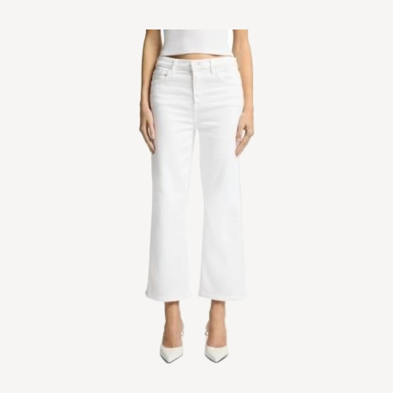 7 For All Mankind Cropped Alexa High Rise Jeans in Soleil