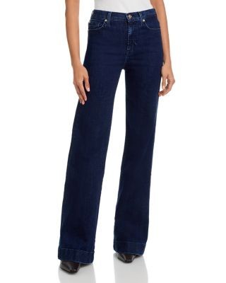 7 For All Mankind Modern Dojo High Rise Wide Leg Flare Jeans in Classical