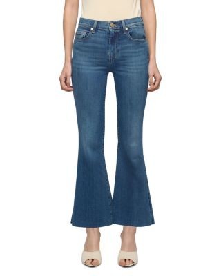 7 For All Mankind Dojo Mid Rise Cropped Flare Jeans in Retro Fade