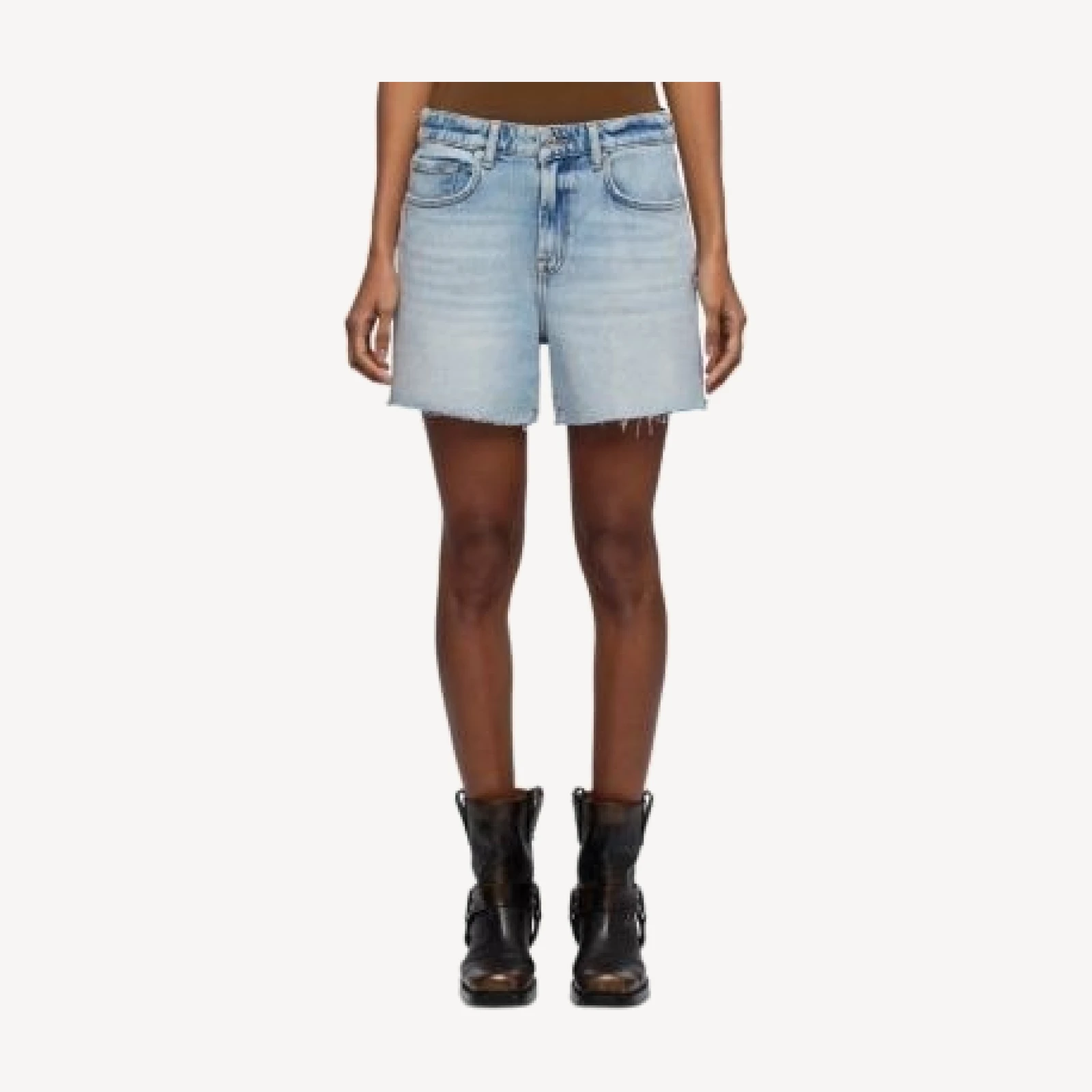 7 For All Mankind Monroe Long Denim Shorts in Ode To