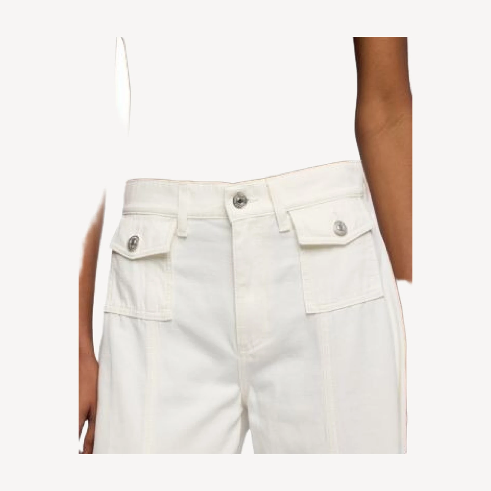 7 For All Mankind Lotta Ankle Wide Leg Jeans in Linen Ostuni