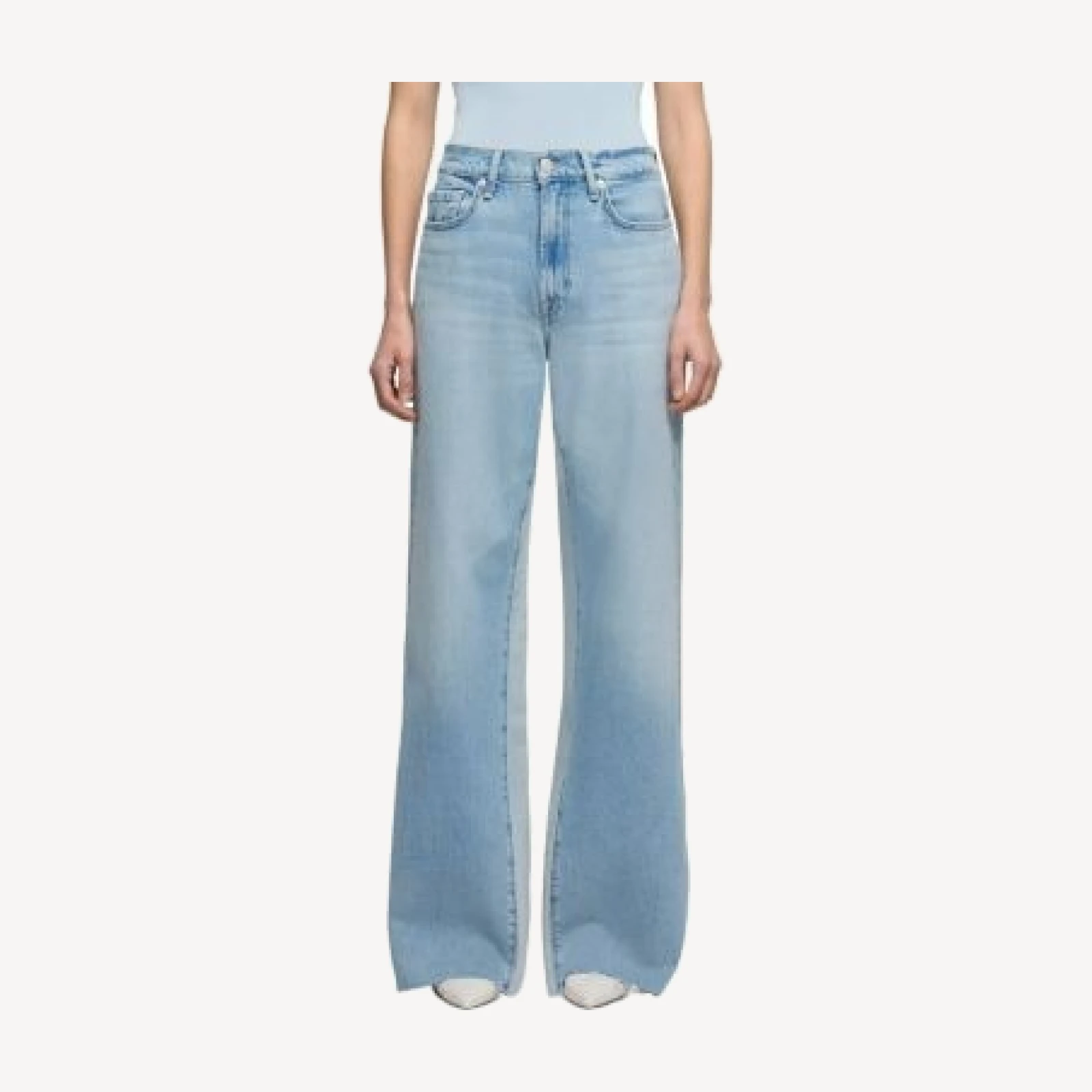 7 For All Mankind Panel Lotta High Rise Jeans in Seabreeze