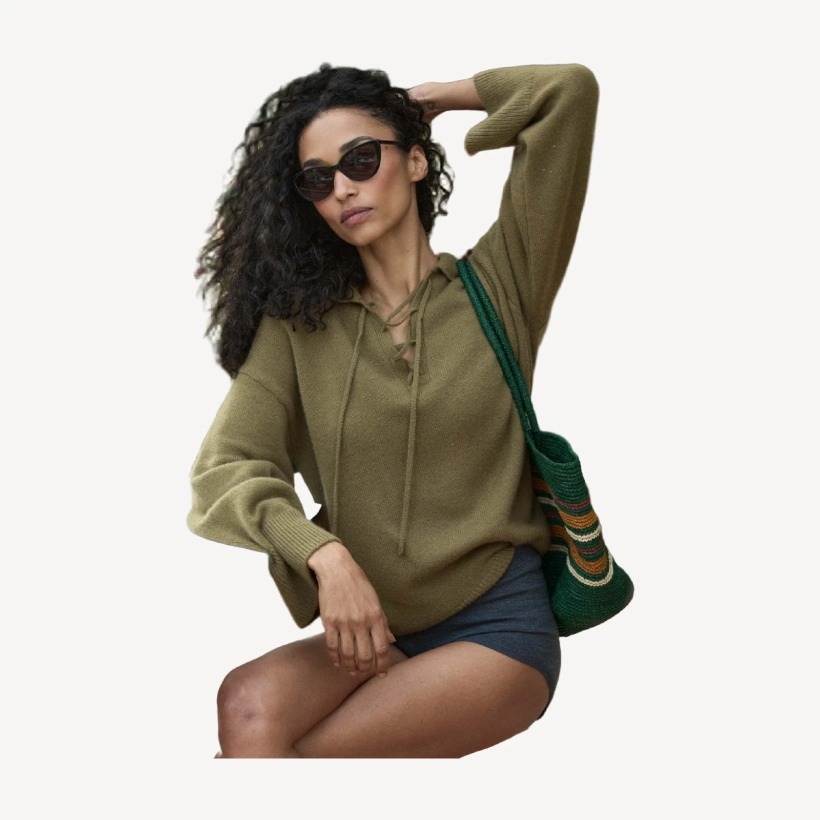 BURKE CASHMERE SWEATER -- MOSSY OLIVE BROWN