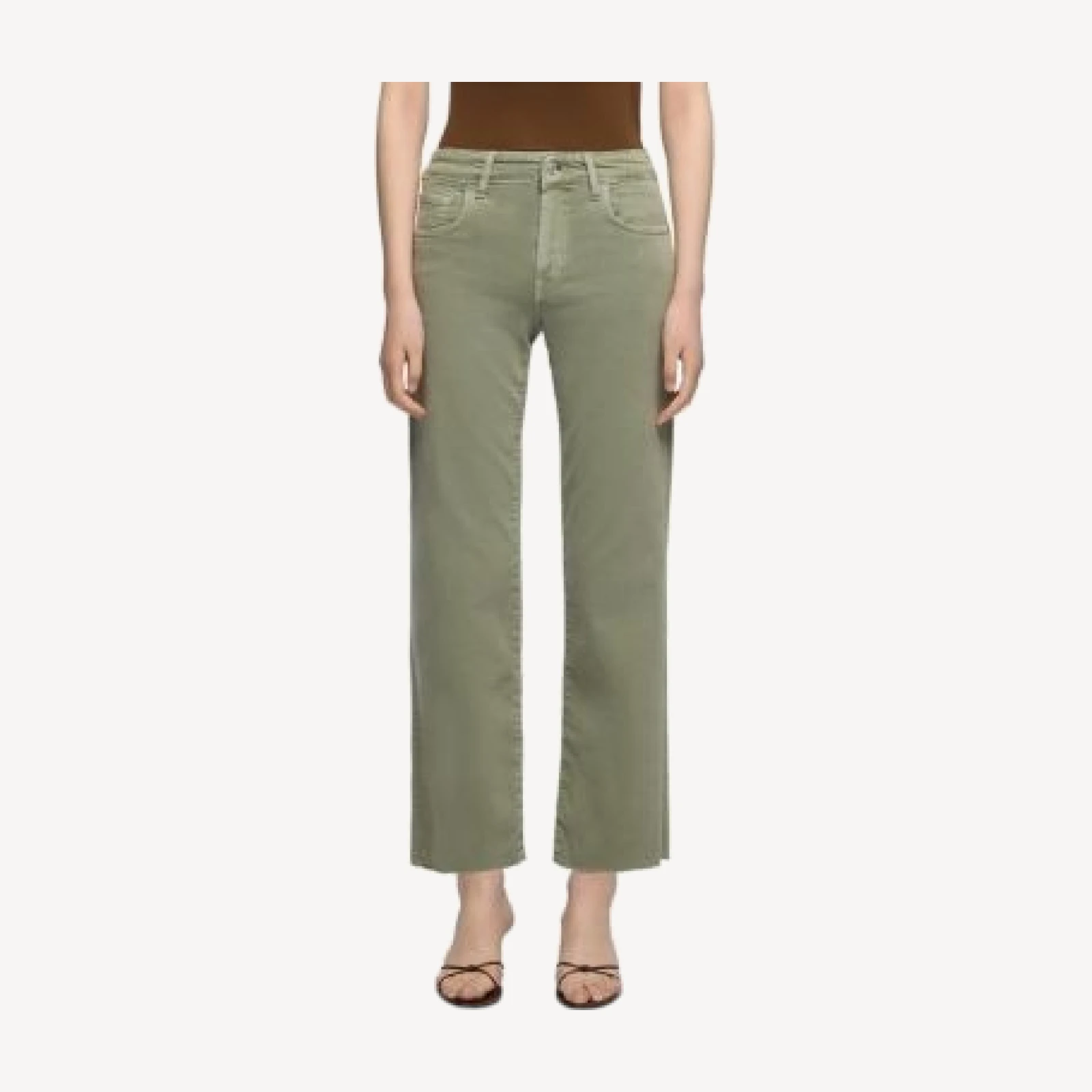 7 For All Mankind Calie Ankle Straight Jeans in Army