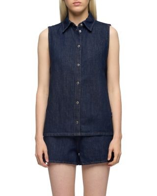 7 For All Mankind Sleeveless Denim Shirt