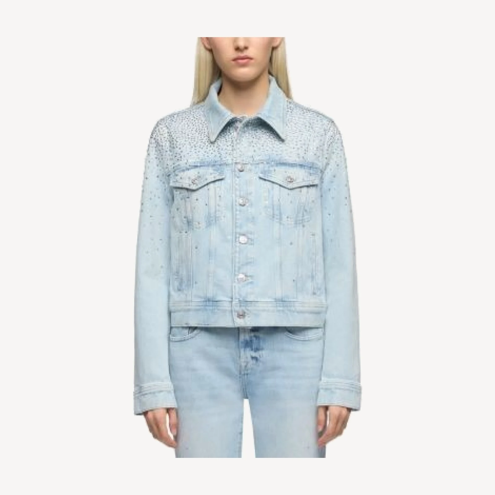 7 For All Mankind Adi Denim Trucker Jacket in Luminous Blue