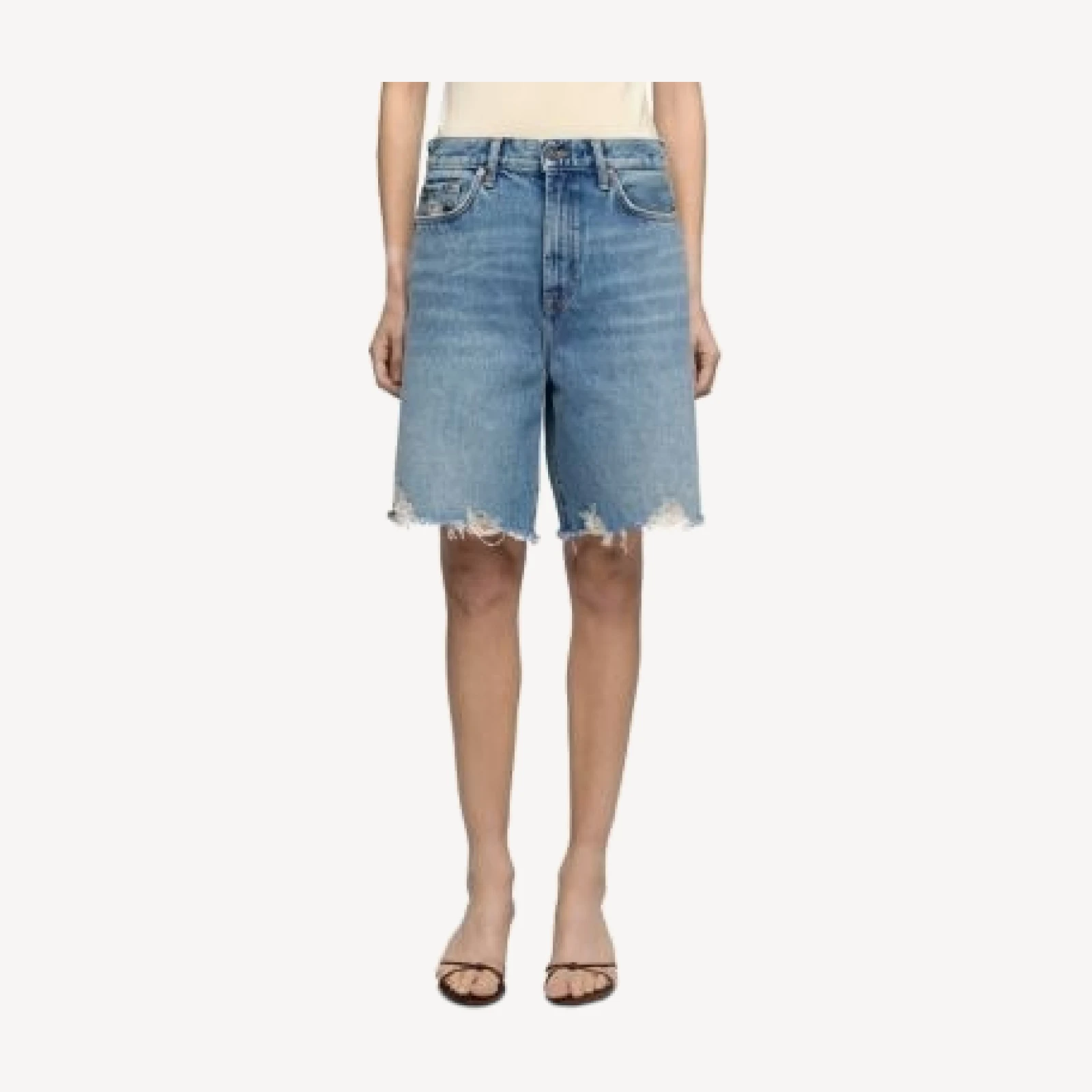 7 For All Mankind Lola Denim Shorts in Wave