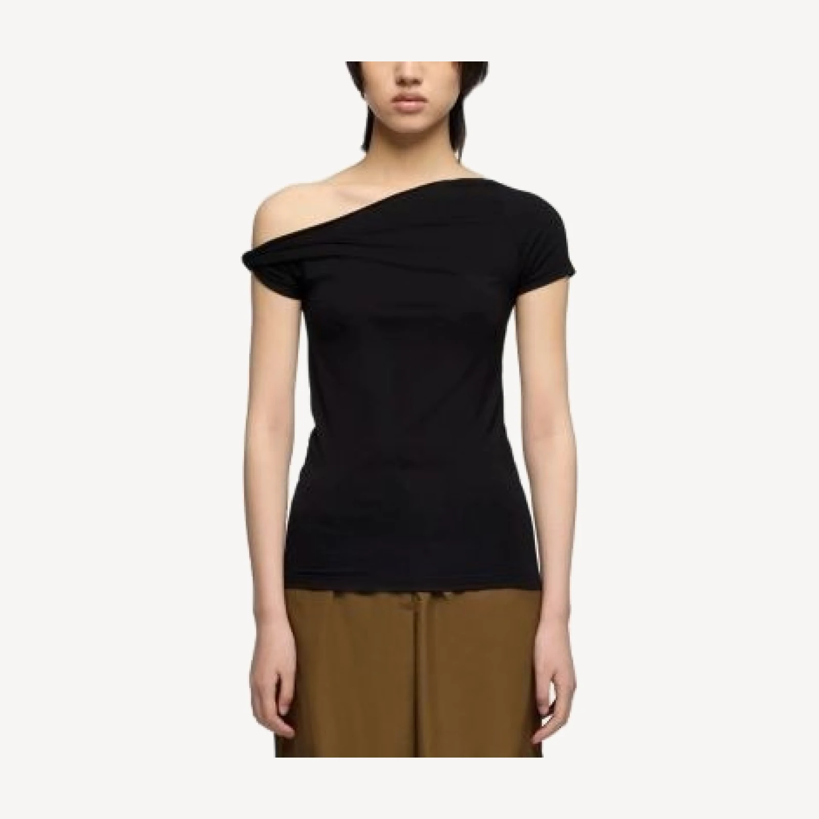 7 For All Mankind Twisted Off-the-Shoulder Tee