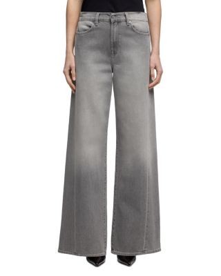 7 For All Mankind Lotta Tailorless High Rise Wide Leg Jeans in Metal
