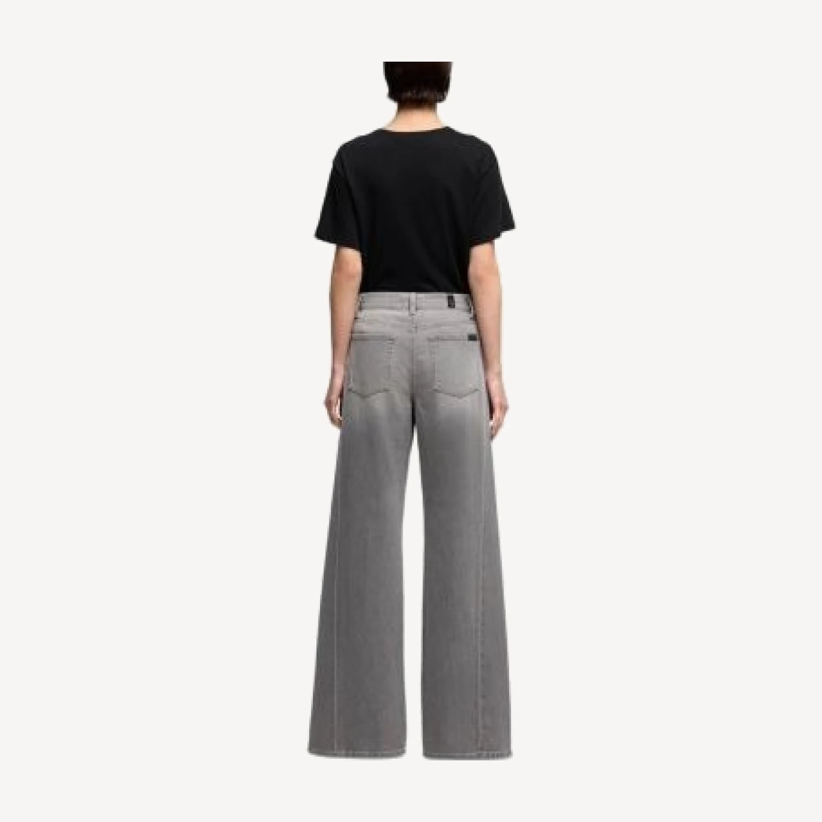 7 For All Mankind Lotta Tailorless High Rise Wide Leg Jeans in Metal