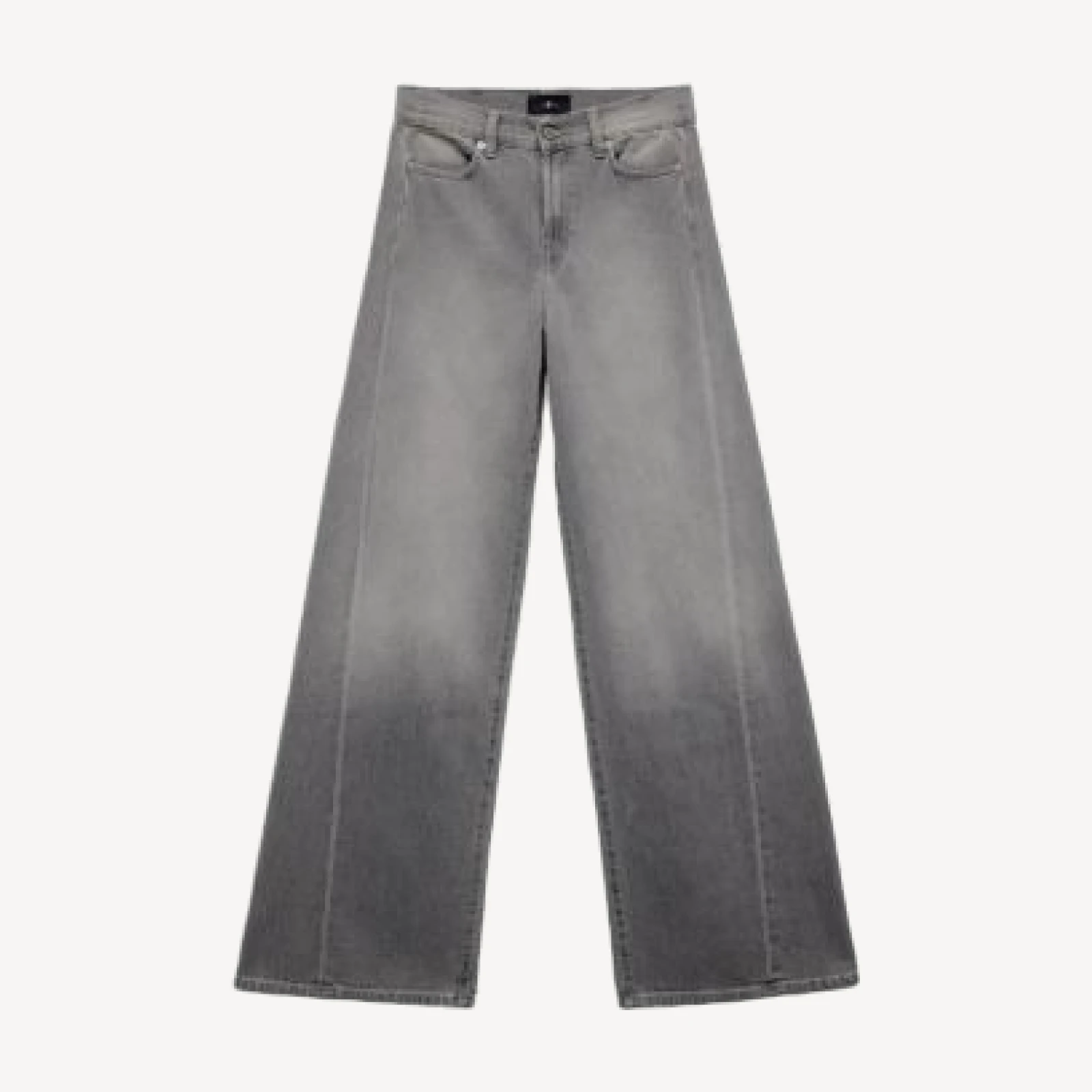 7 For All Mankind Lotta Tailorless High Rise Wide Leg Jeans in Metal