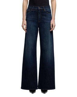 7 For All Mankind Lotta Tailorless High Rise Wide Leg Jeans in Deep Sea