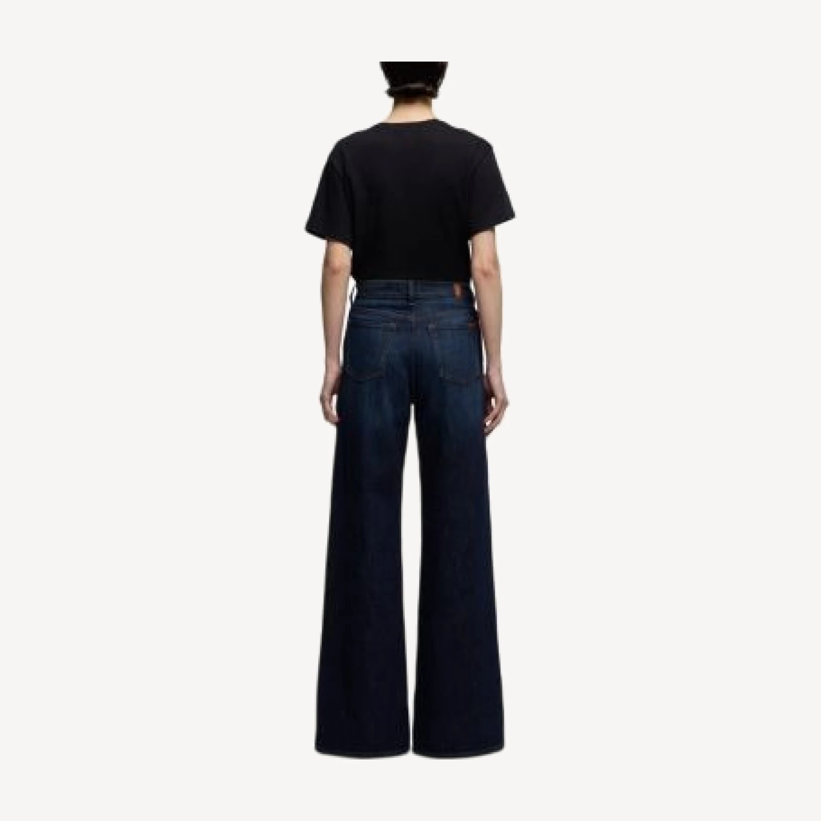 7 For All Mankind Lotta Tailorless High Rise Wide Leg Jeans in Deep Sea