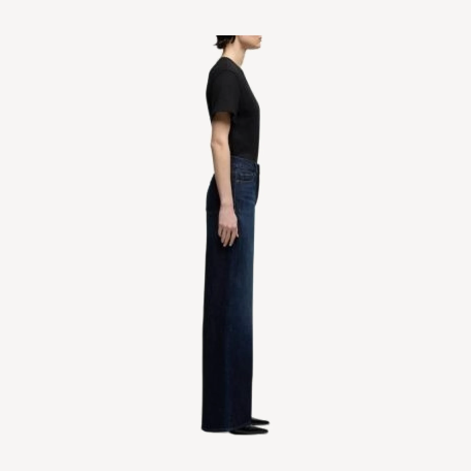 7 For All Mankind Lotta Tailorless High Rise Wide Leg Jeans in Deep Sea